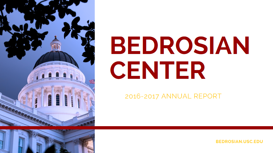 Image: cover of 2016-2017 Bedrosian Center annual report